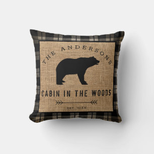 Coussin Rustic Country Family Nom Cabin dans les Woods