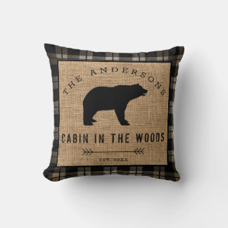 Coussin Rustic Country Family Nom Cabin dans les Woods
