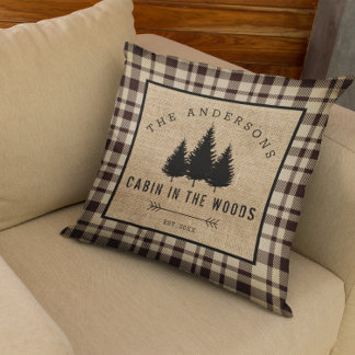 Coussin Rustic Country Family Nom Cabin dans les Woods