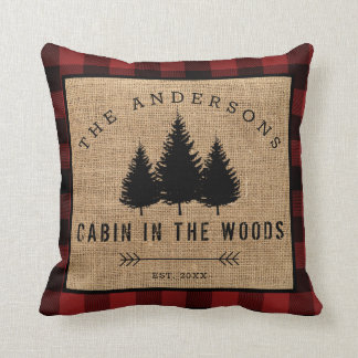Coussin Rustic Country Family Nom Cabin dans les Woods