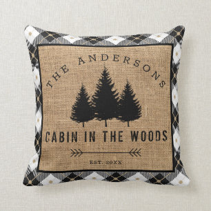 Coussin Rustic Country Family Nom Cabin dans les Woods
