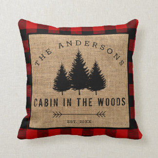 Coussin Rustic Country Family Nom Cabin dans les Woods