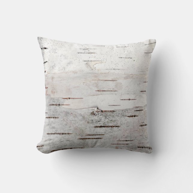Coussin Rustic Country Nature Birch Bark Photo (Recto)