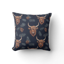 Rustic Dark and Moody Highland Cow Christmas