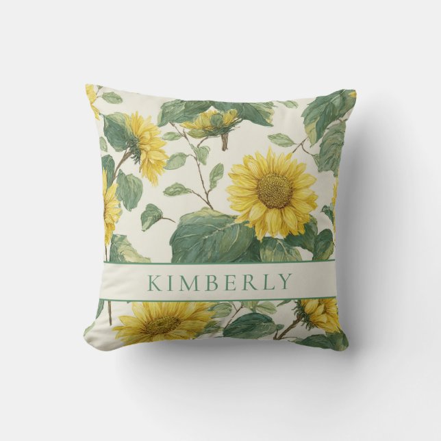 Coussin Rustic & Elegant Sunflower Classic Floral (Recto)
