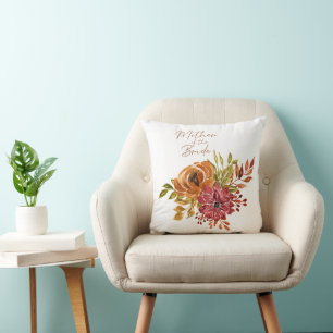 Coussin Rustic Fall Floral Mère de la mariée Mariage