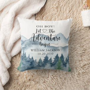 Coussin Rustic Forest Adventure Mountains Boy Nursery