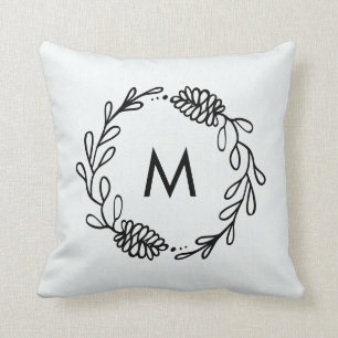 Coussin Rustic Laurel Ferme Pinecone Monogrammé