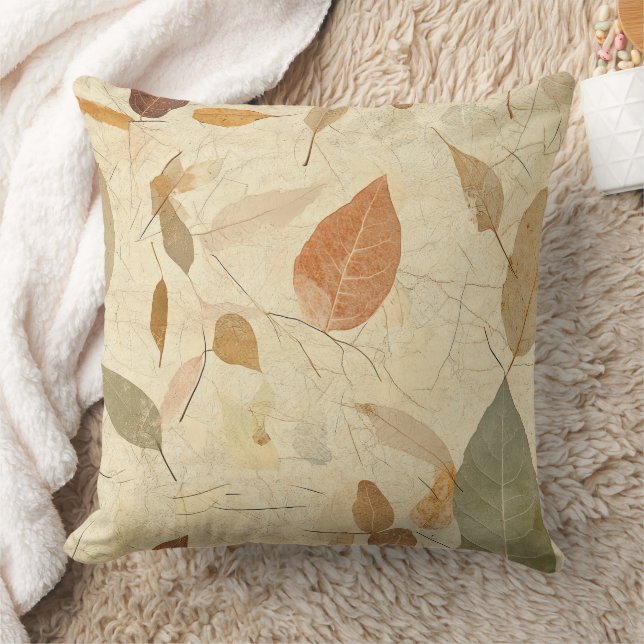 Coussin Rustic Nature-Inspired Leaf - Botanical Art (3) (Couverture)