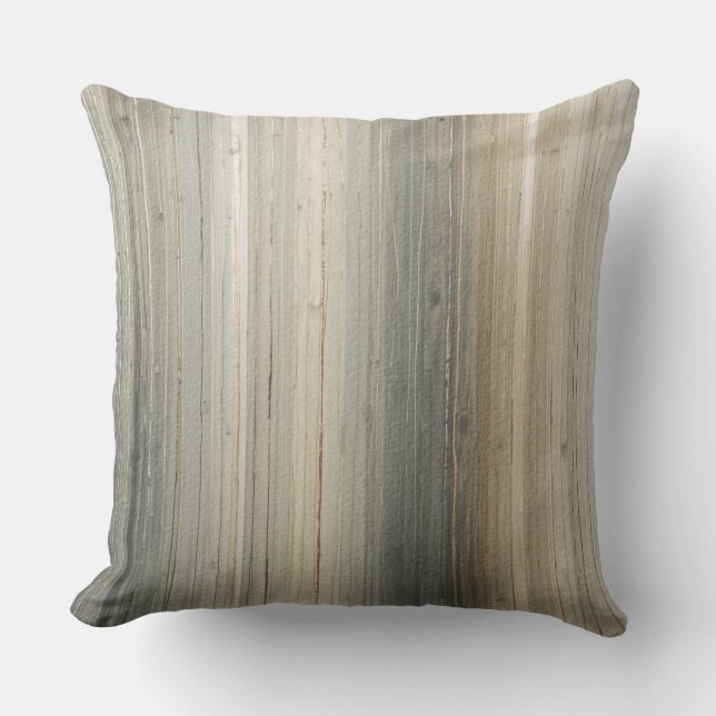 Coussin Rustic Neutral Gray Brown Abstract Stripe (Recto)