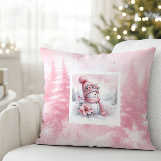 Coussin Rustic Pinkmas Winter Forest Kids Holiday Pillow (Rustic Pinkmas Winter Forest Kids Holiday Pillow

)