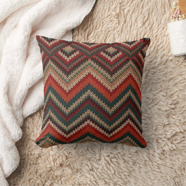 Coussin Rustic Southwestern Zigzag Throw Pillow (Couverture)