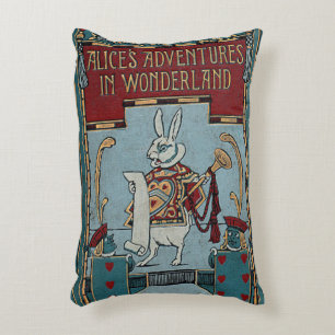 Coussin rustique Alice de couverture de livre au