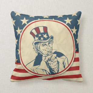Coussin Rustique Americana Oncle Sam Patriotique