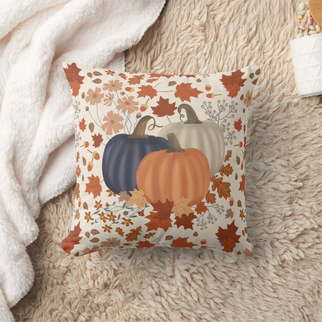 Coussin Rustique Automne Citrouille Feuille Fleur sauvage (Couverture)