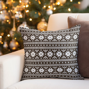Coussin Rustique Brown Fair Isle Jeu d'Oreiller