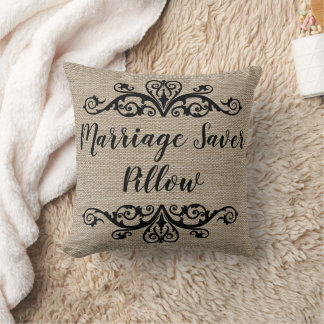 Coussin Rustique Burlap Look Mariage Saver
