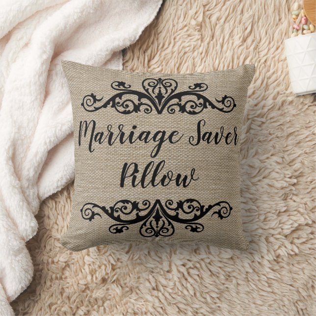 Coussin Rustique Burlap Look Mariage Saver (Couverture)