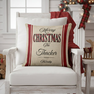 Coussin Rustique classique Vintage Joyeux Noël