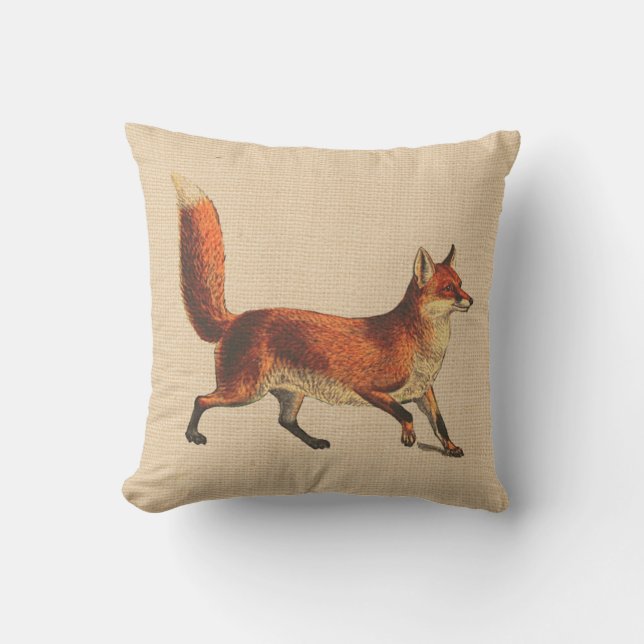 Coussin rustique de Fox rouge de région boisée (Recto)