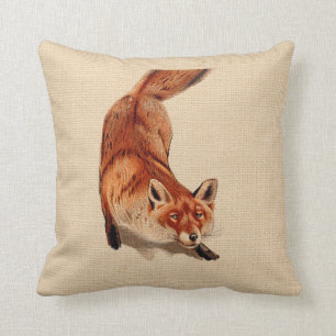 Coussin rustique de Fox rouge de région boisée
