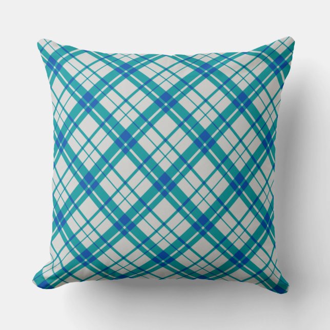 Coussin Rustique écossais écossais bleu motif clan britann (Recto)