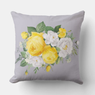 Coussin Rustique Elegant Jaune Floral