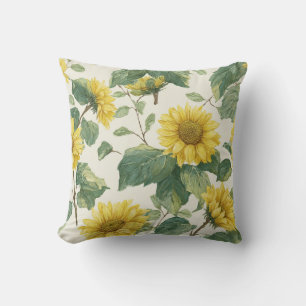 Coussin Rustique & Élégant Tournesol Floral Classique