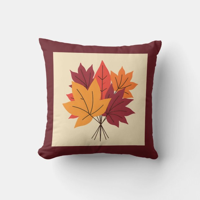 Coussin Rustique Feuilles Automne Accent Décor - Automne A (Recto)