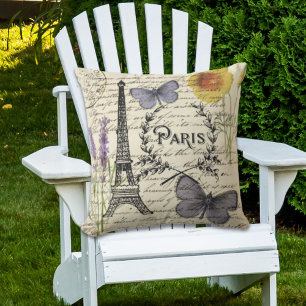 Coussin rustique français scripts de pays paris eiffel tow