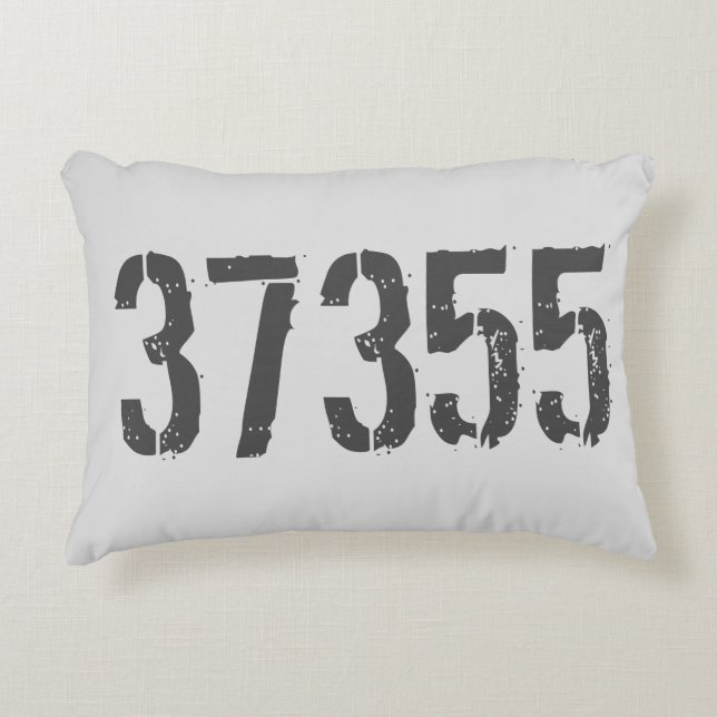 Coussin rustique gris customisé d'accent de code (Devant)