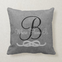 Coussin rustique gris personnalisé de famille de
