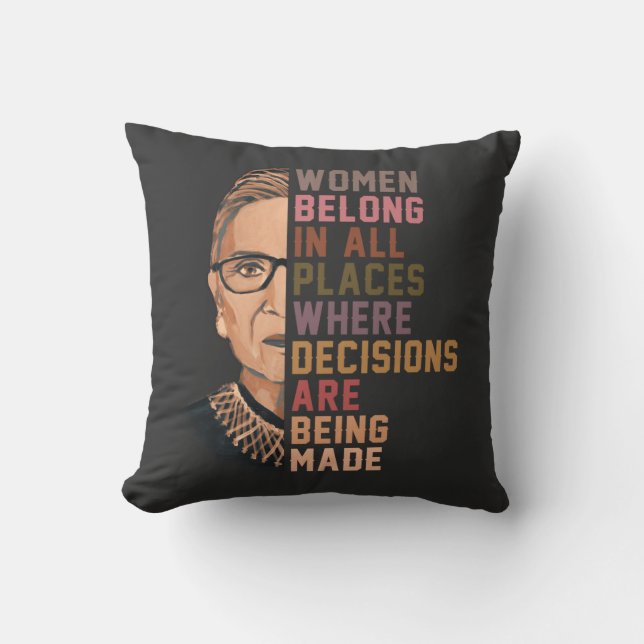 Coussin Ruth Bader Ginsburg RBG (Recto)