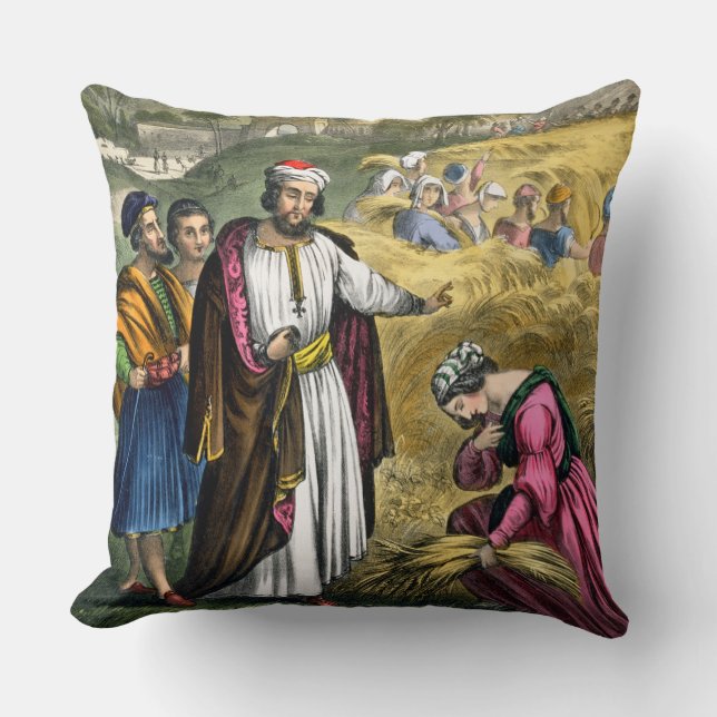 Coussin Ruth dans le domaine de Boaz, d'une bible imprimée (Recto)