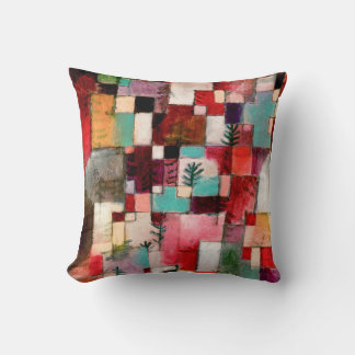 Coussin Rythmes vert rouge et jaune violet par Paul Klee