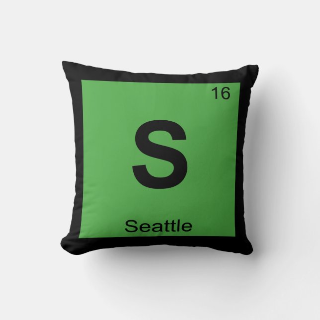 Coussin S - Seattle Washington Chimie Tableau périodique (Recto)