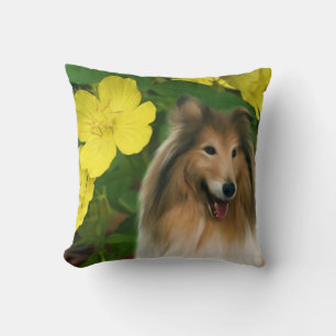 Coussin Sable Collie Dog Art