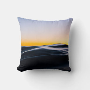 COUSSIN SABLE NOIR SOUS LE CIEL D'ORANGE PENDANT LE COUCHE
