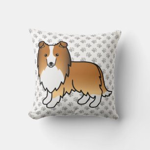 Coussin Sable Shetland Sheepdog Cartoon Chien et pattes