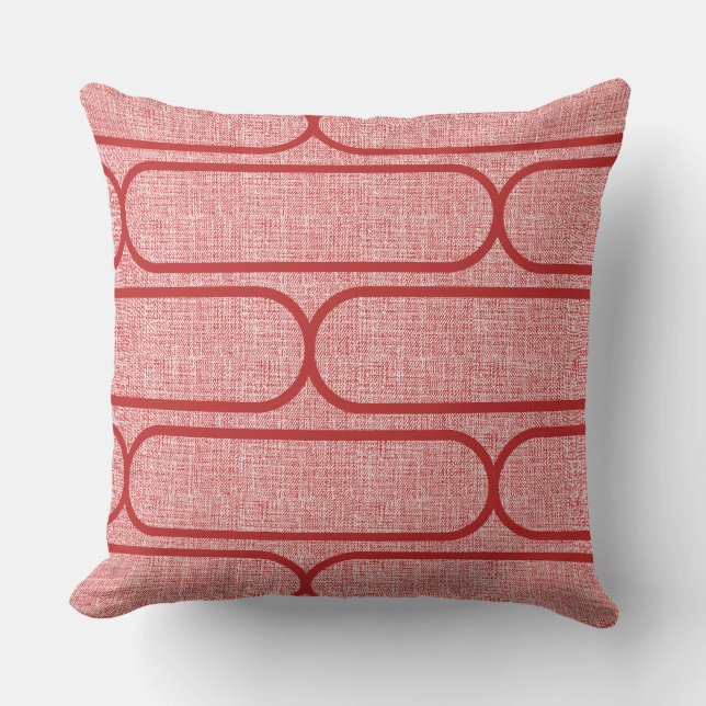 Coussin Sablier de skateboard – Rouges cramoisis tonals (Recto)