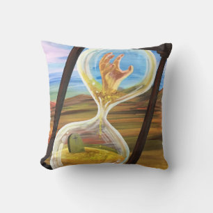 Coussin Sablier surréaliste Memento Mori Art gothique du d