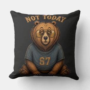 Coussin Sac à main graphique rétro 67 Funny 'Not Today' La
