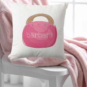 Coussin Sac à main rose bermudien Preppy personnalisé