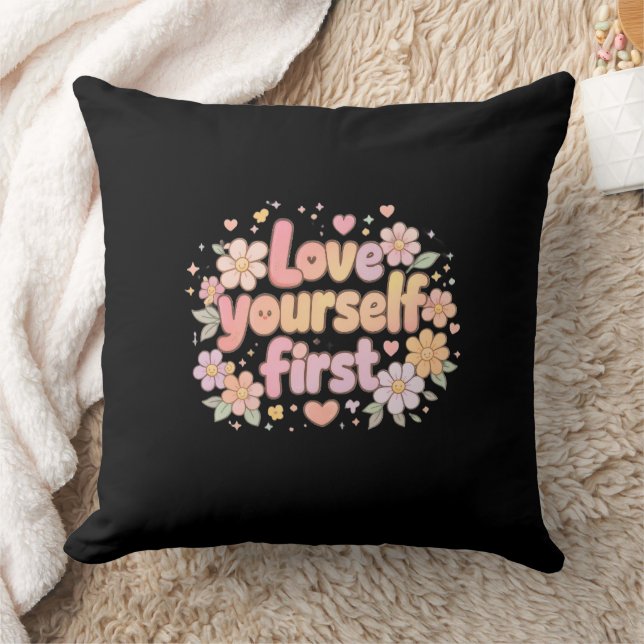Coussin Sac Cadeau avec Design de Citation Florale "Cute L (Couverture)