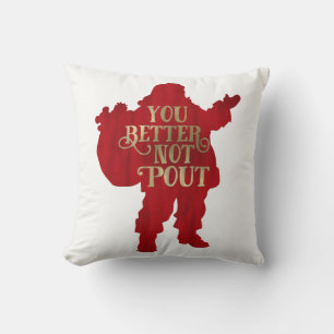 Coussin Sac de jouets du Père Noël rouge et or Tu ferais m