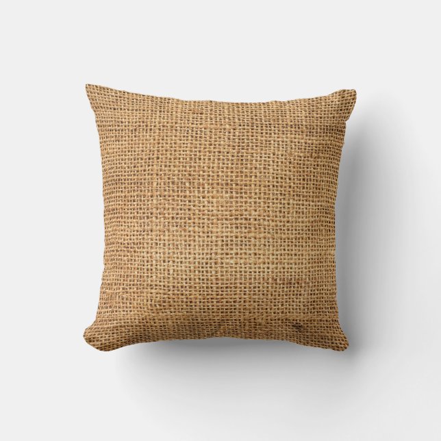 Coussin Sacoche Burlap Brown : Arrière - plan de tissu tex (Recto)