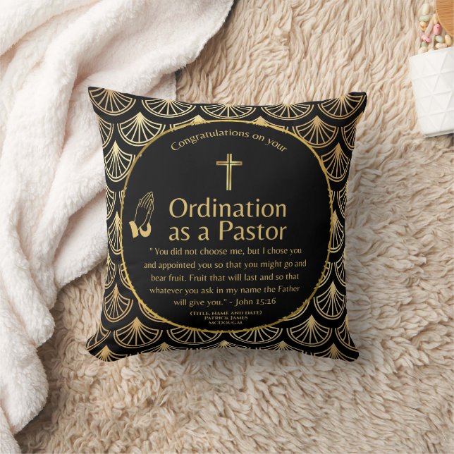 Coussin Sacré Nouveau Ordonné Pasteur Bible Verse Personna (Couverture)