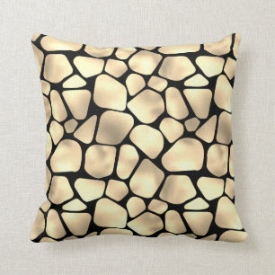 Coussin Safari Africain Champaigne Or Zèbre Animal Peau