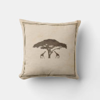 Safari Africain Deux Girafes & Arbre Vintage Jungl