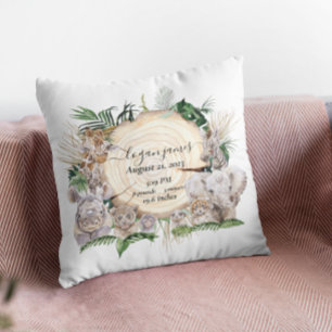 Coussin Safari Bébés animaux Jungle Bébé statistiques de n